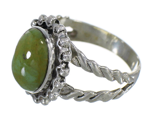 Southwest Jewelry Genuine Sterling Silver Turquoise Ring Size 6-1/4 QX75118